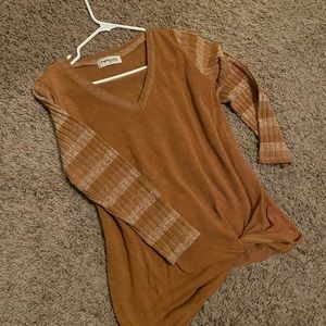 Impressions Boutique Burnt Yellow V Neck Long Sleeved shirt